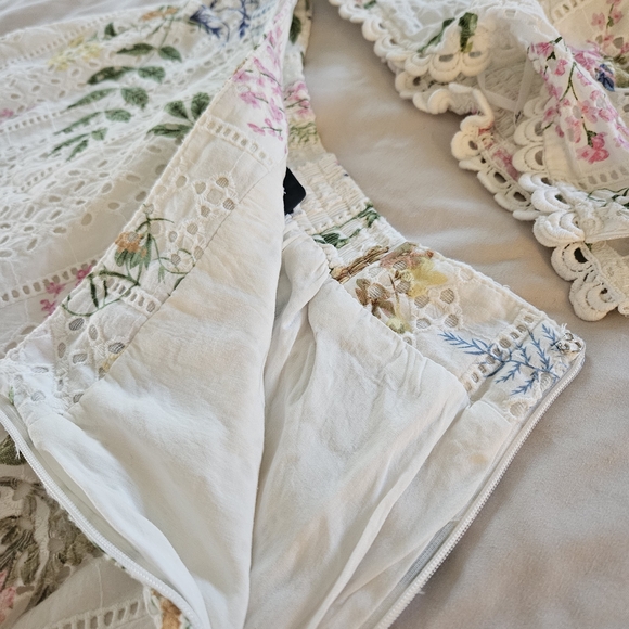 Lulu's Floral White Midi Skirt and Top - Picture 9 of 11